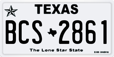 TX license plate BCS2861