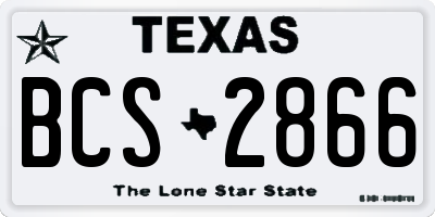 TX license plate BCS2866