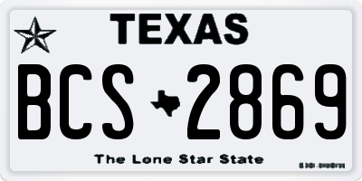TX license plate BCS2869
