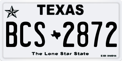 TX license plate BCS2872