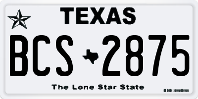 TX license plate BCS2875