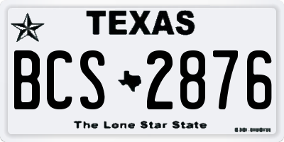 TX license plate BCS2876