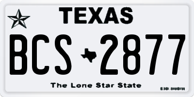 TX license plate BCS2877