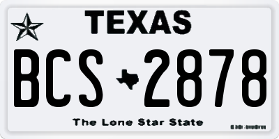 TX license plate BCS2878