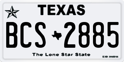 TX license plate BCS2885