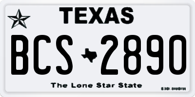 TX license plate BCS2890