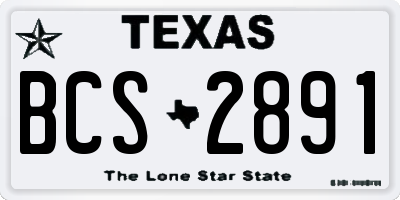 TX license plate BCS2891
