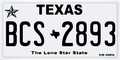 TX license plate BCS2893