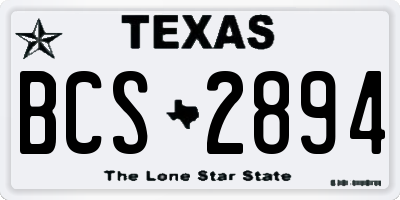 TX license plate BCS2894