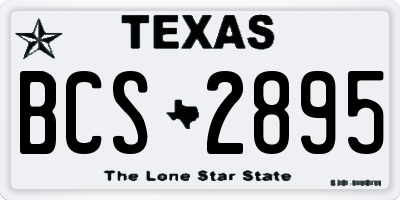 TX license plate BCS2895