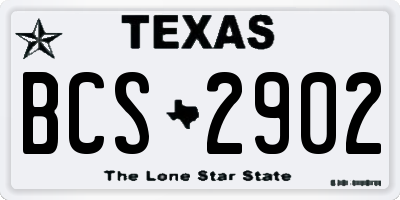 TX license plate BCS2902