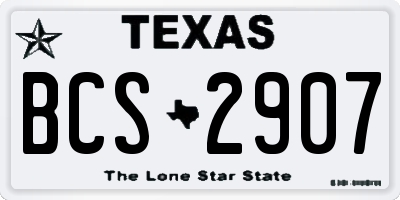 TX license plate BCS2907