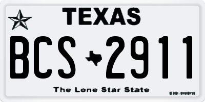 TX license plate BCS2911