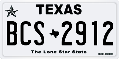 TX license plate BCS2912