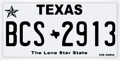 TX license plate BCS2913