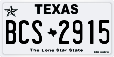 TX license plate BCS2915