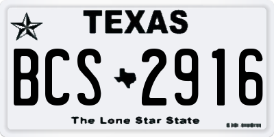TX license plate BCS2916