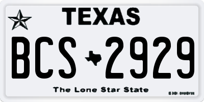 TX license plate BCS2929