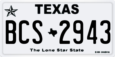 TX license plate BCS2943