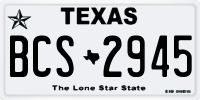 TX license plate BCS2945