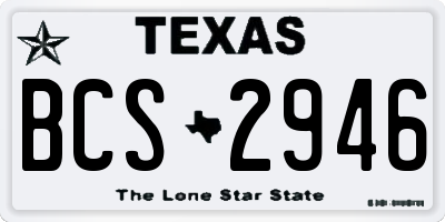 TX license plate BCS2946