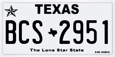 TX license plate BCS2951