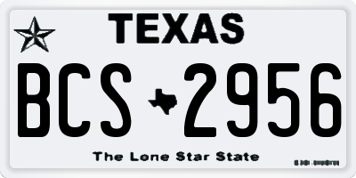 TX license plate BCS2956