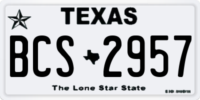 TX license plate BCS2957