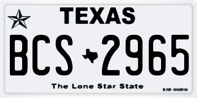 TX license plate BCS2965