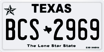 TX license plate BCS2969