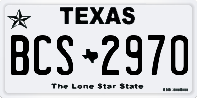 TX license plate BCS2970