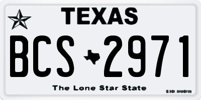 TX license plate BCS2971