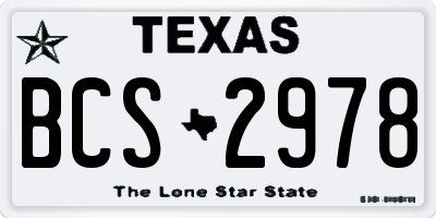 TX license plate BCS2978