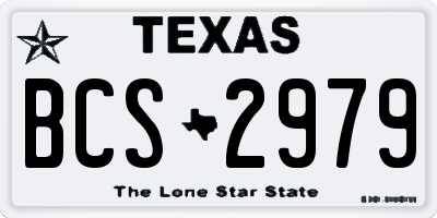 TX license plate BCS2979