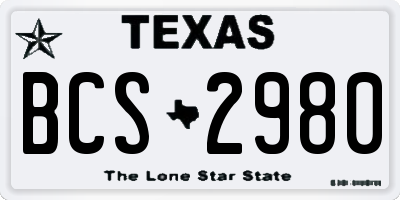 TX license plate BCS2980