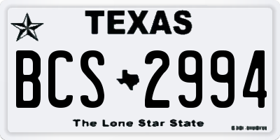 TX license plate BCS2994