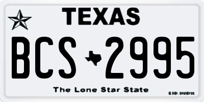 TX license plate BCS2995