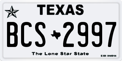 TX license plate BCS2997