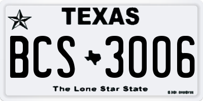 TX license plate BCS3006