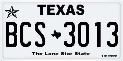 TX license plate BCS3013