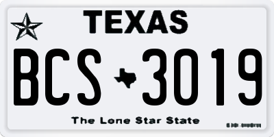 TX license plate BCS3019