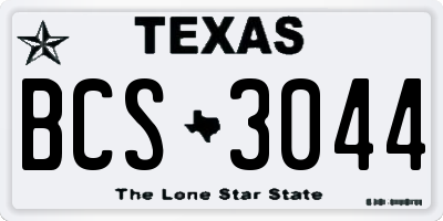 TX license plate BCS3044