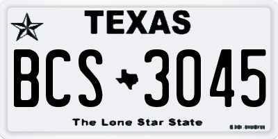 TX license plate BCS3045