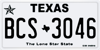 TX license plate BCS3046