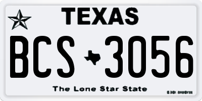 TX license plate BCS3056