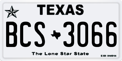 TX license plate BCS3066