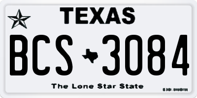 TX license plate BCS3084