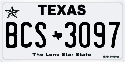 TX license plate BCS3097