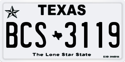 TX license plate BCS3119
