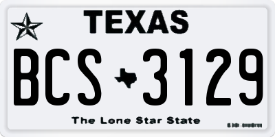 TX license plate BCS3129